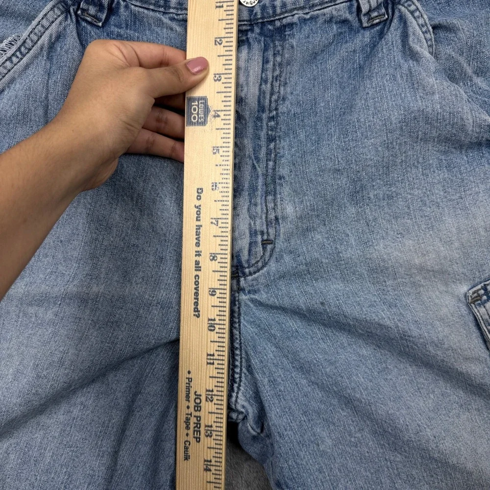 Wrangler Cargo Shorts Mens 32 Blue Denim Light Wash Hero Relaxed Fit Utility